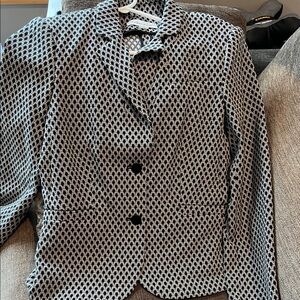 Calvin Klein Black and White Geometric Blazer